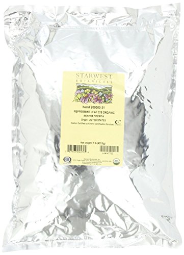Starwest Botanicals Peppermint Leaf C/S Organic, 1-pound Bag