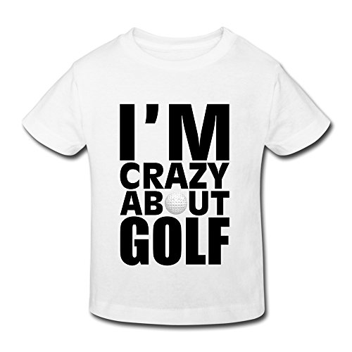 LDMH Kid's I'm Crazy About Golf Tee Shirt For 2-6 Year White