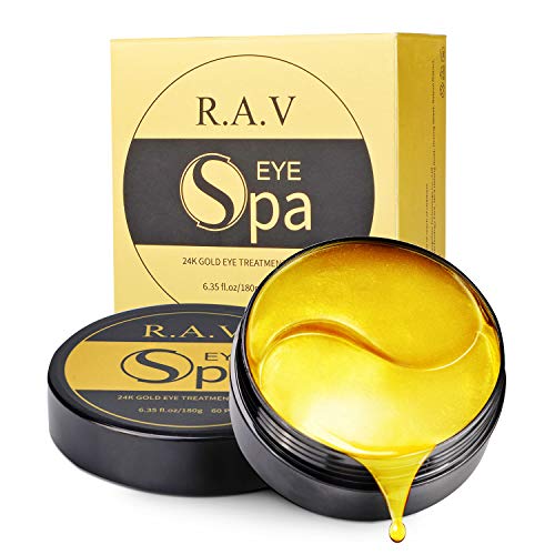 R.A.V 24K Gold Under Eye Patches Anti Aging Treatment Collagen Eye Mask - Hyaluronic Acid, Vitamins-For Dark Circles, Puffiness, Wrinkles - Natural Extracts, Ideal For Most Skin Types (30 Pairs)