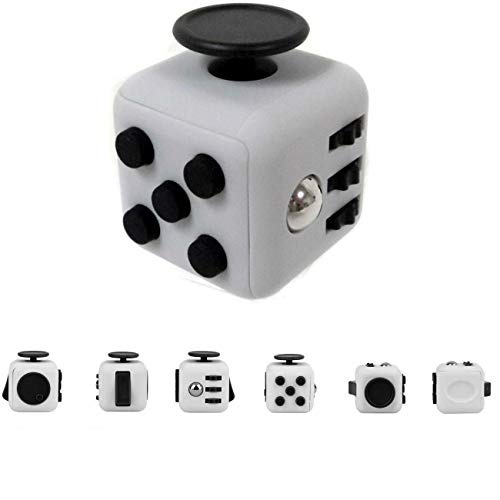 Appash Fidget Cube Stress Anxiety Pressure Relieving Toy Great for Adults and Children[Gift Idea][Relaxing Toy][Stress Reliever][Soft Material] (Gray&Black)