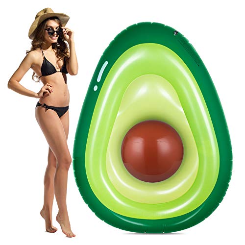 Obuby Inflatable Avocado Pool Float Floatie with Ball Fun Pool Floats Floaties Summer Swimming Pool Raft Lounge Beach Floaty Party Toys for Kids Adults