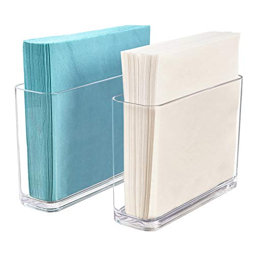 STORi Clear Plastic Holder for Napkins | set of 2