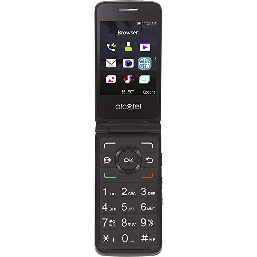 Net10 Alcatel MyFlip 4G Prepaid Flip Phone (Locked) - Black - 4GB - Sim Card Included - CDMA