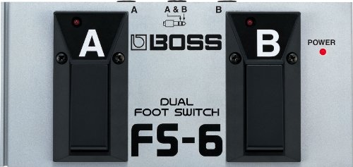 BOSS, 1/4-Inch Straight Metal Dual Footswitch, Battery-Powered (FS-6)