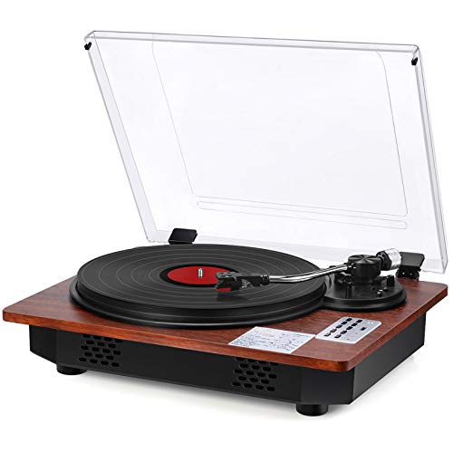 Record Player with Speakers Turntable for Vinyl Records Bluetooth in & Out USB Direct Vinyl to MP3 Recording Professional LP Vintage Record Player