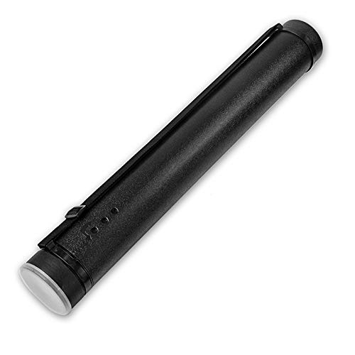Document Tube,Plastic Expanding Poster/Art/Document Storage Tube 24.5 to 40 inches Adjustable with Carrying Strap Waterproof and Light-Resistance Telescoping Carrying Case (Black)