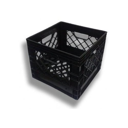 Plastic Milk Crates, 16qt (4-1 Gallon), 3 Pack, Black