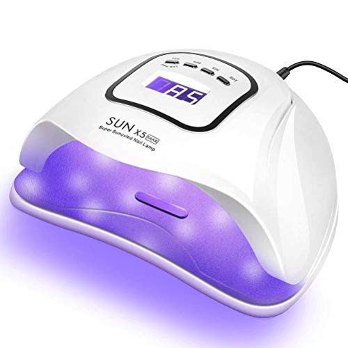 UV Gel Nail Lamp,150W UV Nail Dryer LED Light for Gel Polish-4 Timers Professional Nail Art Accessories,Curing Gel Toe Nails,White,1PK