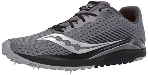 Saucony Men's Kilkenny XC8 Spike Running Shoe, Black/Silver, 120