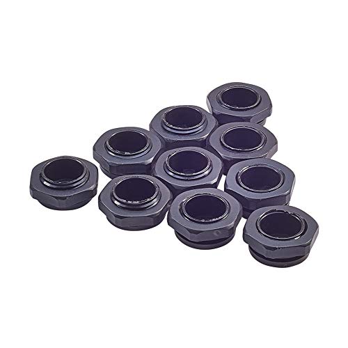 Fielect M22 Flange Luer Fittings Mounted Slotted Hole Stoppers Waterproof Caps Luer Cap Fittings Black 10pcs
