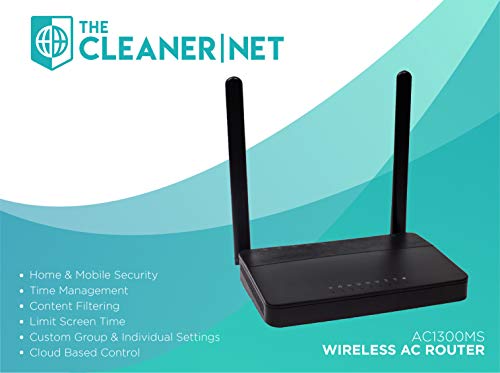The CleanerNet Safe Internet Gigabit WiFi Router with Unlimited Home & Mobile Device Protection, Time Management & Parental Controls | Powered by Router Limits