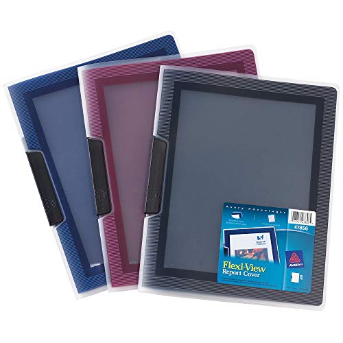 Avery Flexi-View Report Cover with Swing Clip, Non-Lift Print, Assorted, Color Will Vary, 1 Cover (47856)