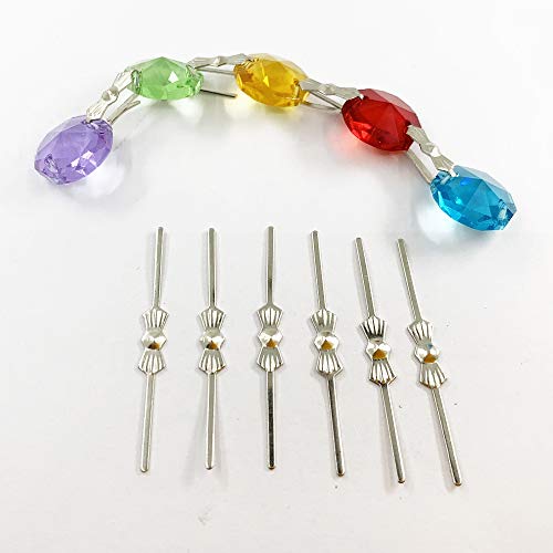 100pcs-Pack 40mm Chandelier lamp part connectors chlips bowtie pins for Fastening Crystals bead Parts Chandelier Replacements Lighting Accessories (Silver)