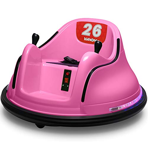 Kidzone DIY Race #00-99 6V Kids Toy Electric Ride On Bumper Car Vehicle Remote Control 360 Spin ASTM-Certified, Pink