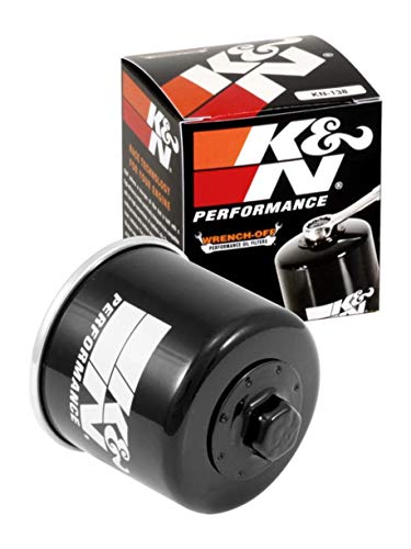 K&N Motorcycle Oil Filter: High Performance, Premium, Designed to be used with Synthetic or Conventional Oils: Fits Select Suzuki Motorcycles, KN-138, black, Fitment