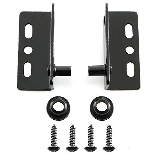 PSCCO 2Set Door Pivot Hinges with Bushing,Thicken Black Right Angle Pivot Hinges Hardware Accessories