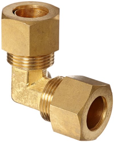 Anderson Metals - 50065-08 50065 Brass Compression Tube Fitting, 90 Degree Elbow, 1/2' x 1/2' Tube OD