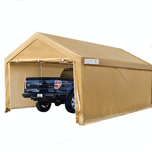 Quictent 10’x20’ Heavy Duty Car Canopy Carport Galvanized Car Shelter with Reinforced Steel Cables and Ground Bars