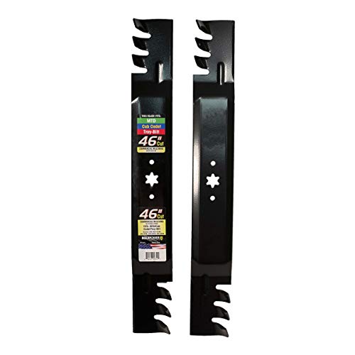 MaxPower 561544XB Commercial Mulching Blade Set for 46” Cut MTD/Cub Cadet/Troy-Bilt Replaces OEM No. 942-04290, 23.5x3 inches, Black