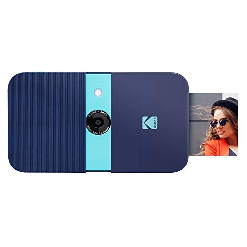 KODAK Smile Instant Print Digital Camera – Slide-Open 10MP Camera w/2x3 ZINK Printer (Blue) Sticker Edition.