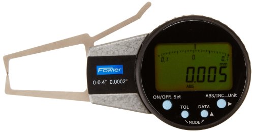 Fowler 54-554-711 External Electronic Caliper Gage, 0-0.400' Measuring Range, 0.0005' Resolution, 0.0008' Accuracy