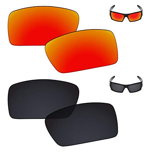 Galvanic Replacement Lenses for Oakley Gascan Sunglasses - Ruby + Black Polarized - Combo Pack