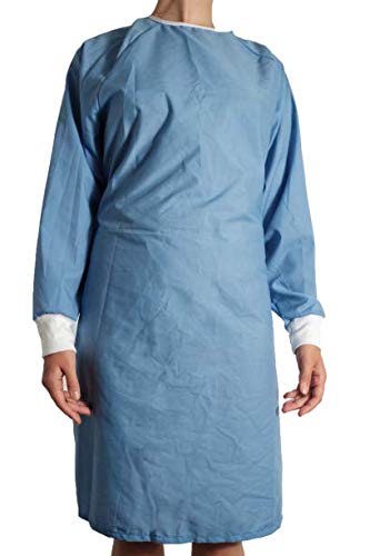 Isolation Gown Re-Usable Cotton and Poly Mix Protective Suit Level 2 (SURGICAL BLUE)
