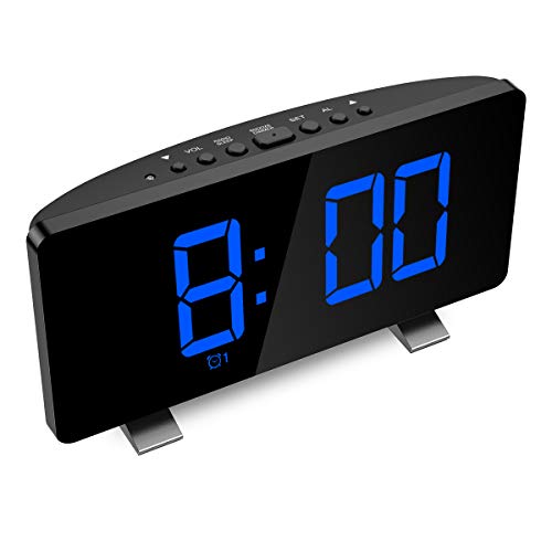 ORIA Digital Alarm Clock, Alarm Clocks for Bedrooms with FM Radio, Dual Alarms, Snooze,7.3'' LED Screen, USB Port for Charging, 4 Brightness, Automatic Dimmer for Kid Senior