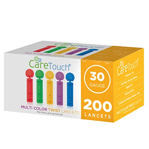 Care Touch Multi Colored Twist Top Lancets 30 Gauge, 200 Lancets
