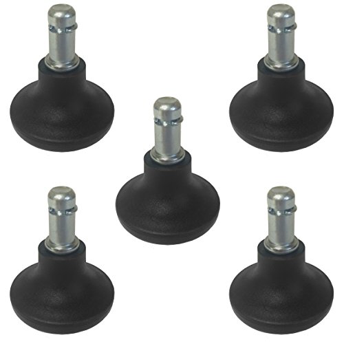 Short Bell Glides for Office, Task, & Desk Chairs or Stools - Low Profile - Replacement- (5 Pack) - S0005-5