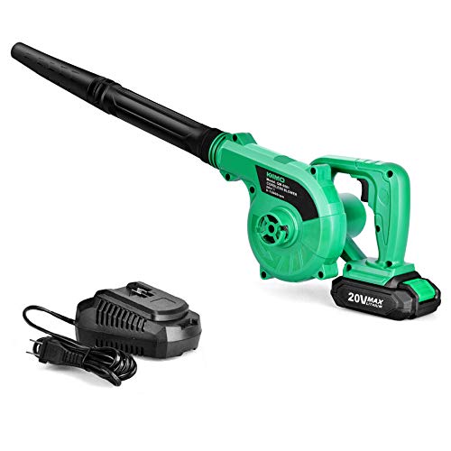 K I M O. Cordless Leaf Blower - 20V 2.0 Ah Lithium Battery 2in1 Sweeper/Vacuum for Blowing Leaf, Clearing Dust & Small Trash,Car, Computer Host, Hard to Clean Corner
