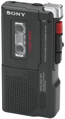 Sony M-450 Microcassette Recorder with 30 Hours of Battery Life