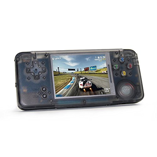 MJKJ Handheld Game Console , Retro Game Console Built-in 3000 Classic Game Console 3 Inch Screen Portable Video Game Console - Transparent Black