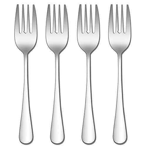 Hiware 4 Pack Stainless Steel Serving Forks Set for Buffet Catering Party, Mirror Polished, Dishwasher Safe