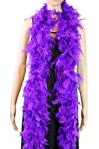 60 Gram, 2 Yards Long Chandelle Feather Boa 16 Colors, Great for Party, Wedding, Halloween Costume, Christmas Tree, Decoration (Purple)