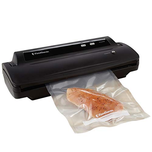 Foodsaver FSFSSL2244-000 V2244 Machine for Food Preservation with Bags and Rolls Starter Kit | Number 1 Vacuum Sealer System | Compact and Easy Clean | UL Safe, Single, Black