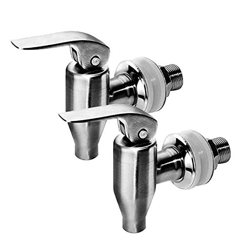 Stainless Steel Beverage Water Drink Dispenser Durable Replacement Push Style Spigot Faucet Food Grade Polished Finished,2 Pack