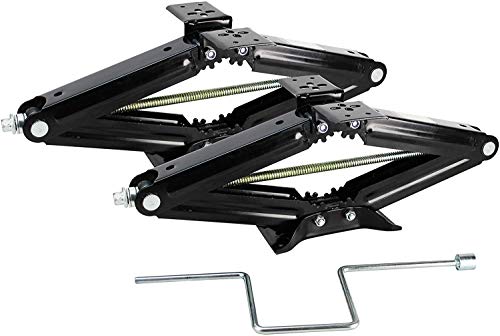 Open Road Brands Camper RV Trailer Stabilizer Leveling Scissor Jacks with Handle -24'- 5000lbs - Set of 2