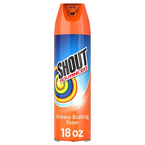 Shout Advanced Foaming Grease and Oil Stain Remover for Clothes, 18 oz