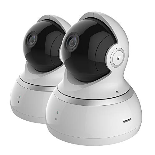 YI Dome Camera, 1080p HD Indoor Pan/Tilt/Zoom Wireless IP Security Surveillance System with Night Vision (2pc, White)