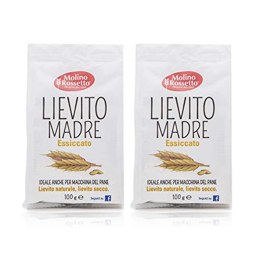 Molino Rossetto Italian Active Dry Yeast for Bread - Mother Yeast - 3.5oz (100g) - Pack of 2