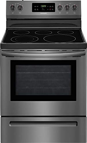 Frigidaire FFEF3054TD 30 Inch Freestanding Electric Range with 5 Elements, Smoothtop Cooktop, 5.3 cu. ft. Primary Oven Capacity, in Black Stainless Steel