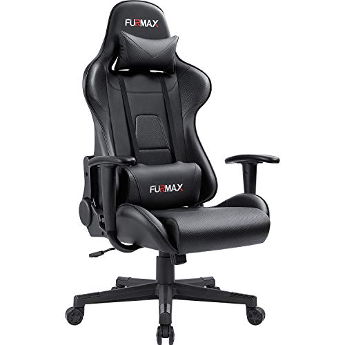 Furmax High-Back Gaming Office Chair Ergonomic Racing Style Adjustable Height Executive Computer Chair,PU Leather Swivel Desk Chair (Black)