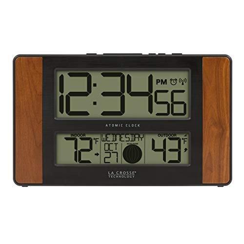 La Crosse Technology 513-1417CH-INT Atomic Digital Clock with Temperature and Moon Phase