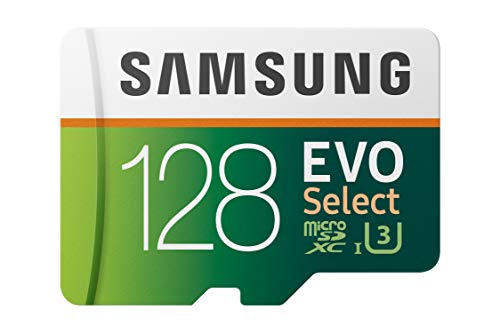 SAMSUNG: EVO Select 128GB microSDXC UHS-I U3 100MB/s Full HD & 4K UHD Memory Card with Adapter (MB-ME128HA)