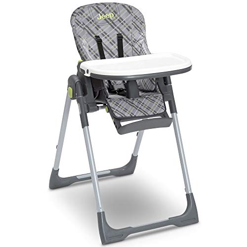 Jeep Classic Convertible 2-in-1 High Chair for Babies and Toddlers with Adjustable Height, Recline & Footrest - Dishwasher Safe Meal Tray, Fairway