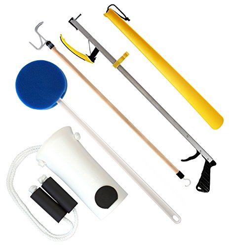 RMS Hip Kit - Premium 5-Piece Hip Knee Replacement Kit - Ideal for Recovering from Hip Replacement, Knee or Back Surgery, Mobility Tool for Moving and Dressing (32 Inch Reacher)
