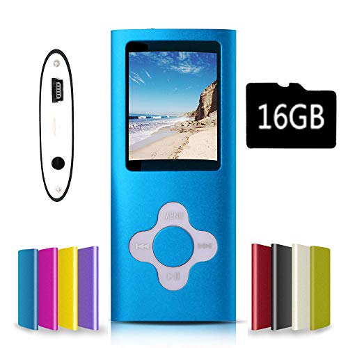 G.G.Martinsen Versatile MP3/MP4 Player with a Micro SD Card, Support Photo Viewer, Mini USB Port 1.8 LCD, Digital MP3 Player, MP4 Player, Video/Media/Music Player-Blue