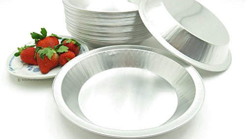 KitchenDance 9' Disposable Heavy Aluminum Foil Pie Pans (10)