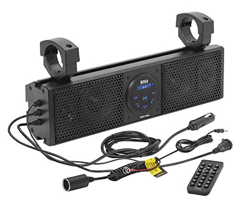 BOSS Audio Systems BRT18A ATV UTV Sound Bar System - 18 Inches Wide, IPX5 Rated Weatherproof, Bluetooth, USB, Amplified, 4-inch Speakers, 1 Inch Tweeters, Easy Installation for 12 Volt Vehicles